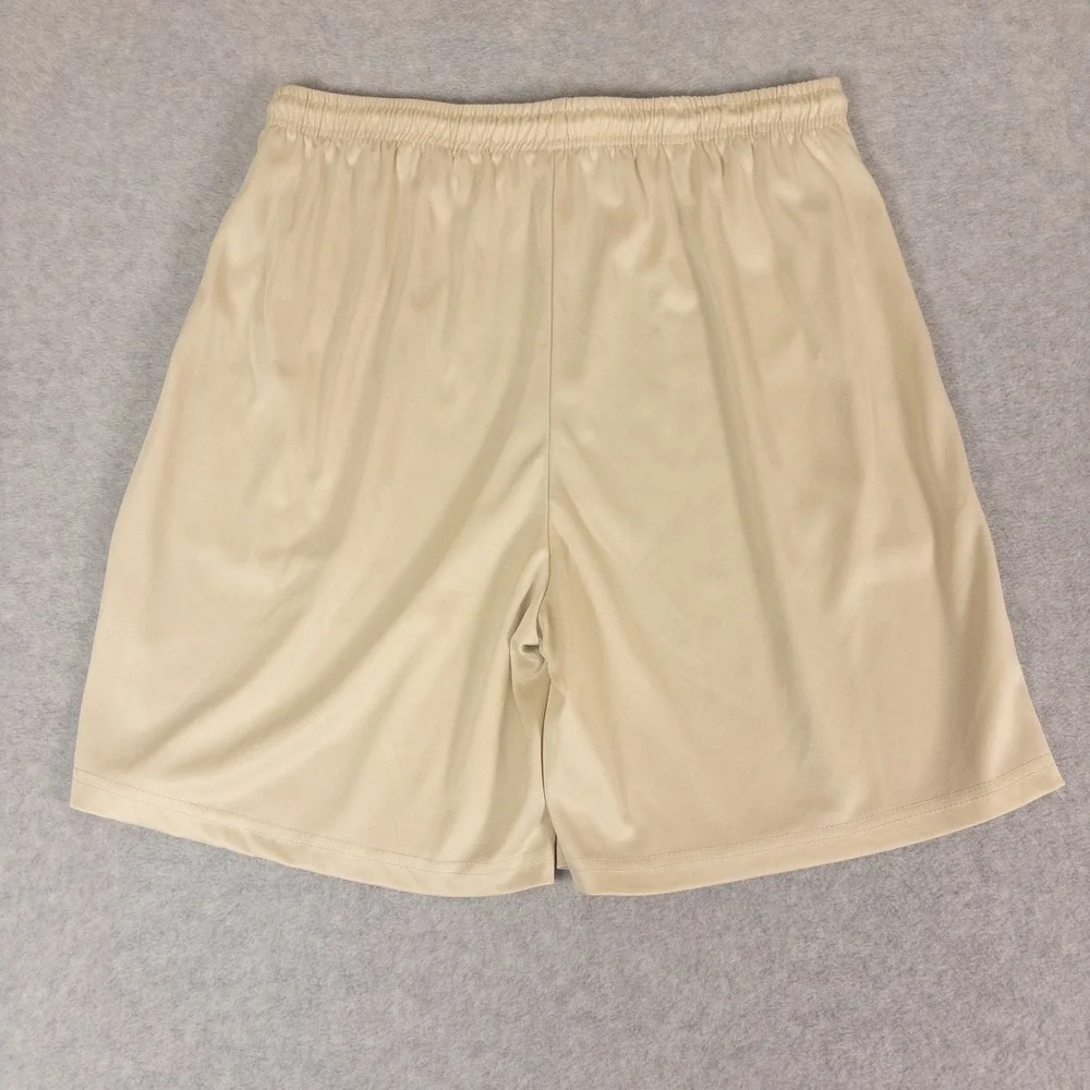 Unbranded Mens Athletic Basketball Shorts Tan Beige XXL Elastic Waist Gym Lounge
